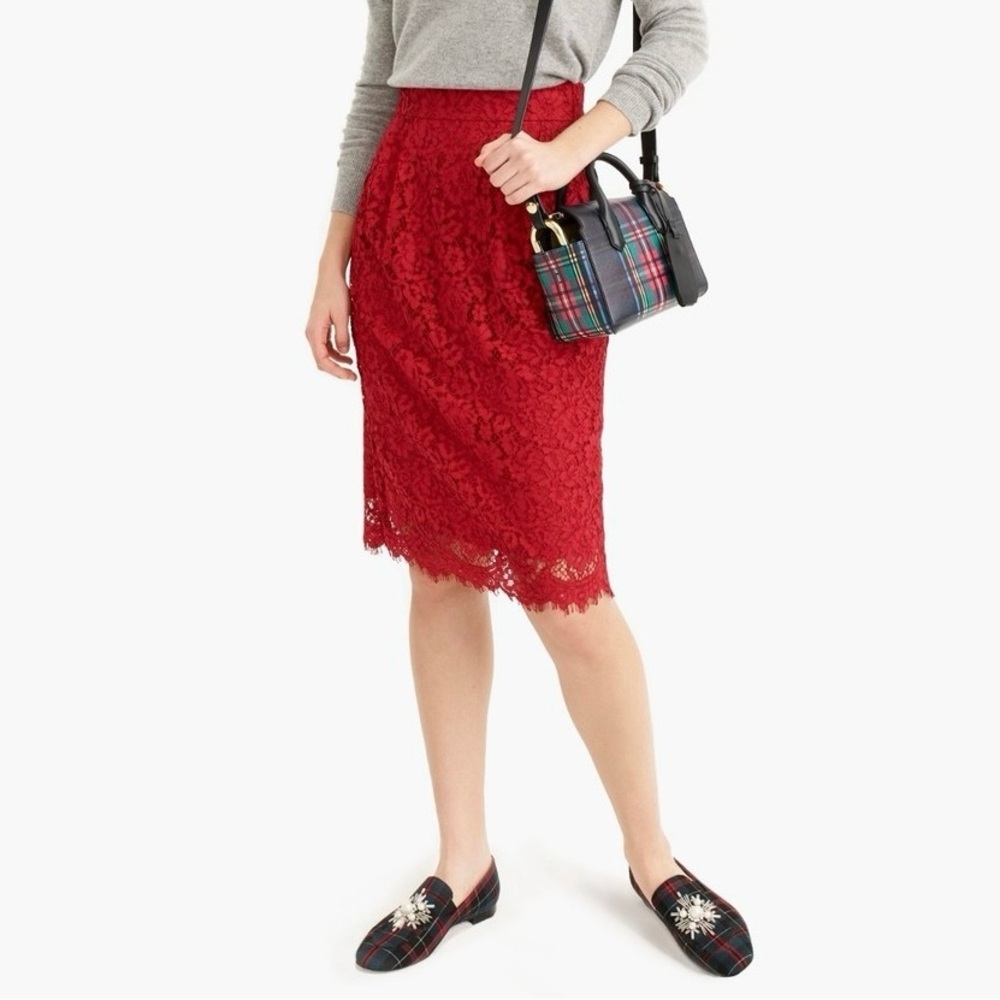J. Crew Pencil Skirt in Vivid Red